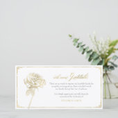 Sympathie Hartelijk dank, Memorial, Roos Gold Bedankkaart (Staand voorkant)