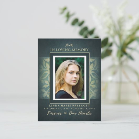 Sympathie Hartelijk dank voor het Turquoise Gold L Briefkaart (Staand voorkant)