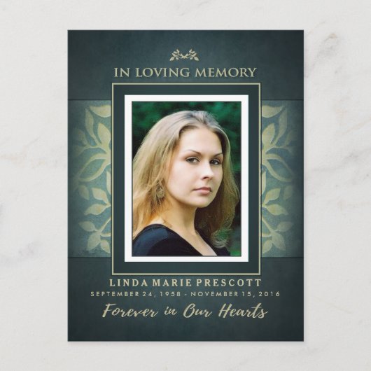 Sympathie Hartelijk dank voor het Turquoise Gold L Briefkaart (Voorkant)