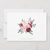 Sympathie Hartelijk dank voor Memorial Burgundy Fl Bedankkaart (Achterkant)