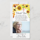 Sympathie Hartelijk dank voor Memorial Floral Sunf Bedankkaart (Voorkant)