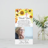 Sympathie Hartelijk dank voor Memorial Floral Sunf Bedankkaart (Staand voorkant)