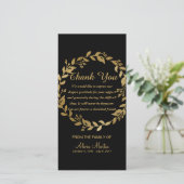 Sympathie Hartelijk dank voor Memorial Gold Botani Bedankkaart (Staand voorkant)