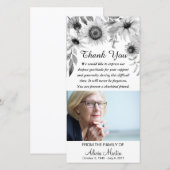 Sympathie Hartelijk dank voor Memorial Rustic Sunf Bedankkaart (Voorkant / Achterkant)