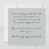 Sympathie Hartelijk dank voor uw flatfoto-kaart Bedankkaart (Achterkant)