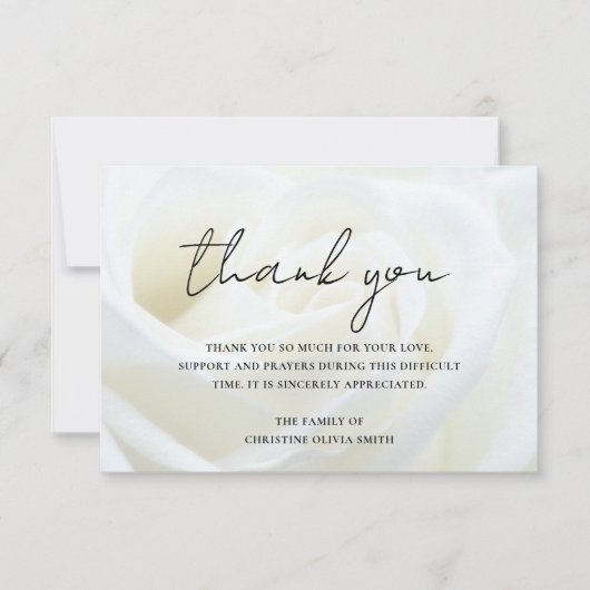 Sympathie Hartelijk dank voor uw Floral Roos Berea Bedankkaart (Voorkant)