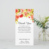 Sympathie Hartelijk dank, Waterverf Floral Bedankkaart (Staand voorkant)