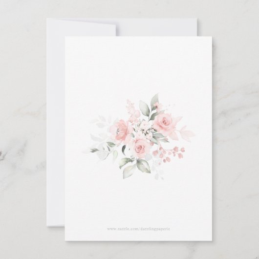 Sympathie Hartelijk dank, Waterverf Floral Bedankkaart (Achterkant)