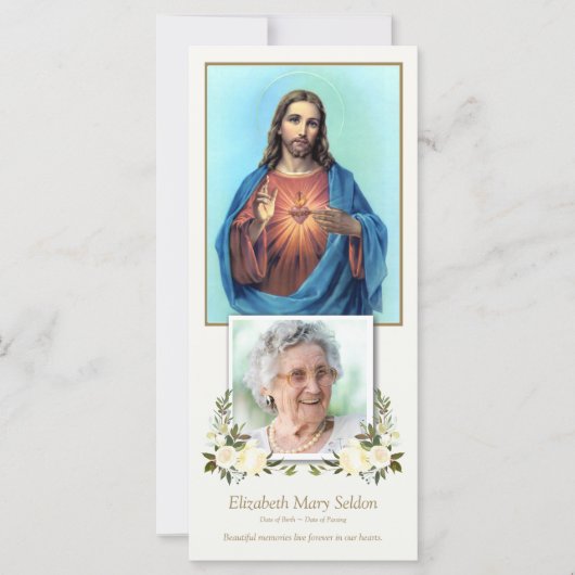 Sympathie Heilig Hart Uitvaart Dank u kaart (Voorkant)