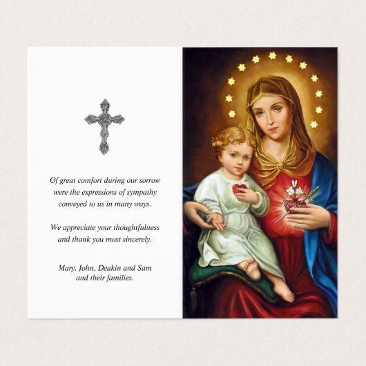Sympathie Heilige Kaarten | Immaculeren Hart Mary (Buitenkant ongevouwen)