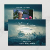 Sympathie Hemel DANK U Memorial begrafenis FOTO Bedankkaart (Voorkant / Achterkant)