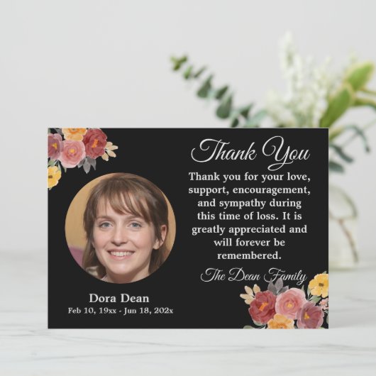 Sympathie Herdenking begrafenis Memorial Waterverf Bedankkaart (Staand voorkant)