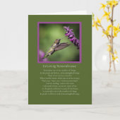 Sympathie Herdenkingsgedicht bij Hummingbird Kaart (Gele Bloem)