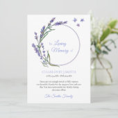 Sympathie Herinnering Lavendel Bloem Dank Je Kaart (Staand voorkant)