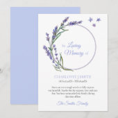 Sympathie Herinnering Lavendel Bloem Dank Je Kaart (Voorkant / Achterkant)