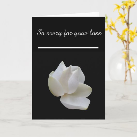Sympathie Het spijt me van je verlies White Magnol Kaart (Gele Bloem)