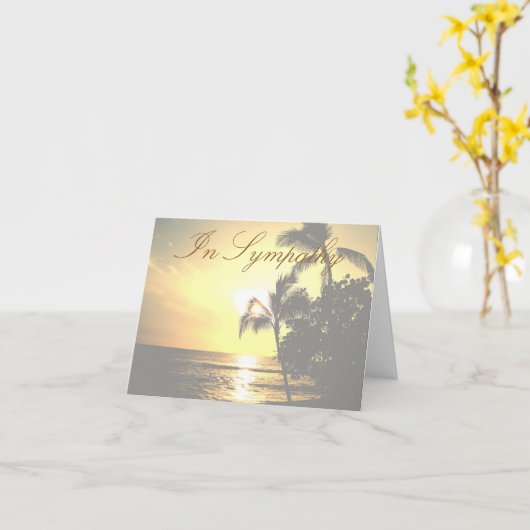 Sympathie in de ondergaande zon condoleert kaart (Gele Bloem)