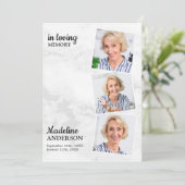 Sympathie in liefdevolle herinnering Modern 3 foto Bedankkaart (Staand voorkant)