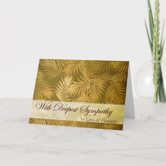 Sympathie in Lieu van bloemen met palmvaten Kaart (Voorkant)