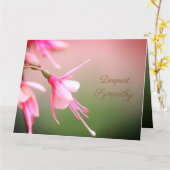 Sympathie in roze en taupe kaart (Gele Bloem)