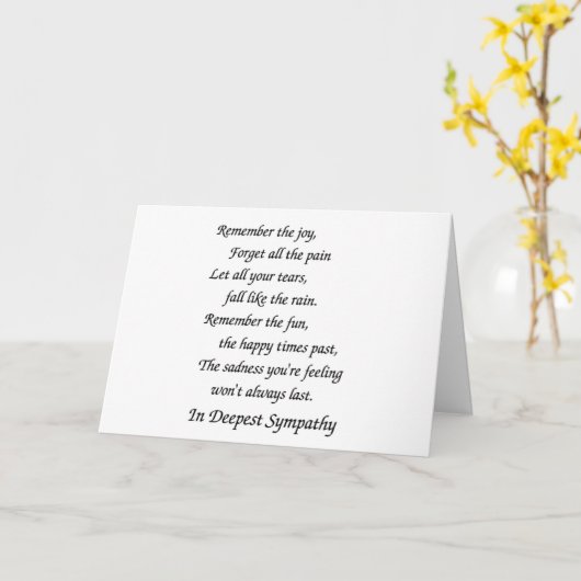 SYMPATHIE IN UW TIJD VAN VERLIES-MEMORIES AAN CHER KAART (Gele Bloem)