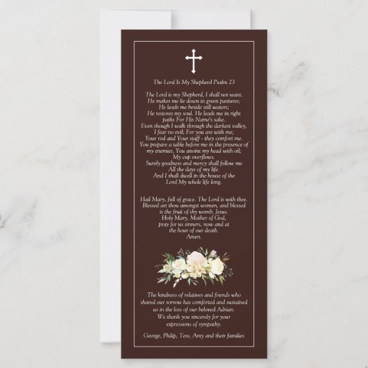 Sympathie Jezus Onze Koning Uitvaart Dank u kaart (Achterkant)