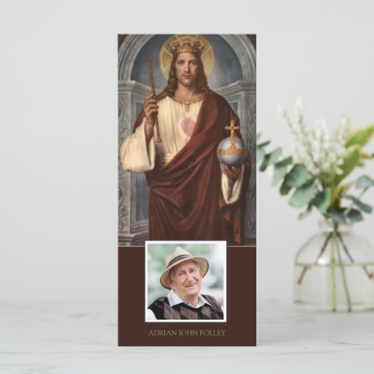 Sympathie Jezus Onze Koning Uitvaart Dank u kaart (Staand voorkant)