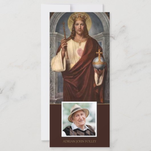 Sympathie Jezus Onze Koning Uitvaart Dank u kaart (Voorkant)