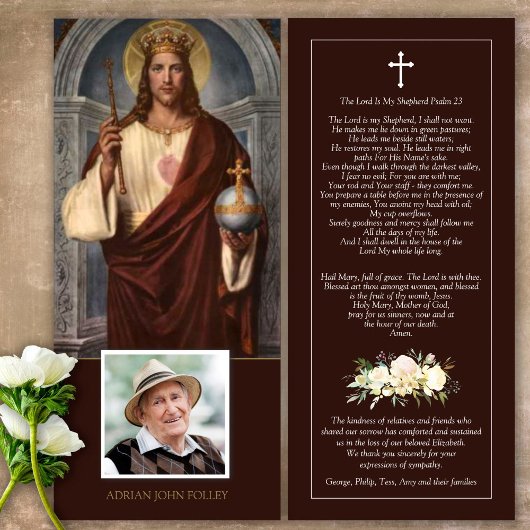 Sympathie Jezus Onze Koning Uitvaart Dank u kaart