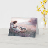 Sympathie kaart Heer Jezus en lammeren (Gele Bloem)