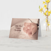 Sympathie kaart, met een bleke roze roos kaart (Gele Bloem)