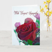 Sympathie kaart, met een rode roos kaart (Gele Bloem)