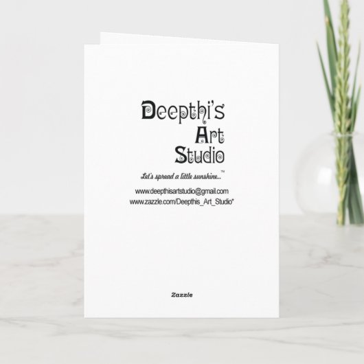 Sympathie kaart met witte chrysant bloemen. (Achterkant)