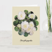 Sympathie kaart met witte chrysant bloemen. (Voorkant)