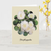 Sympathie kaart met witte chrysant bloemen. (Gele Bloem)