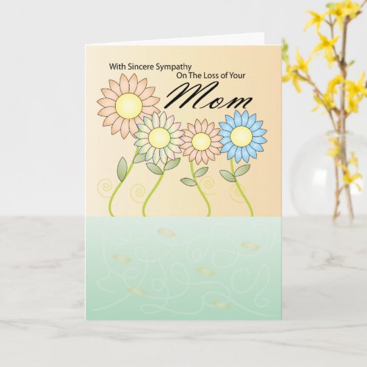 Sympathie kaart verlies van moeder (Gele Bloem)