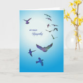 Sympathie kaart, vliegende vogels kaart (Gele Bloem)