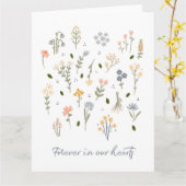 Sympathie kaart voor altijd in onze harten verdrie (Gele Bloem)