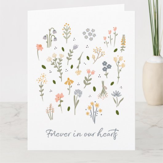 Sympathie kaart voor altijd in onze harten verdrie (Voorkant)