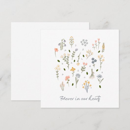 Sympathie kaart voor altijd in onze harten verdrie (Voorkant / Achterkant)