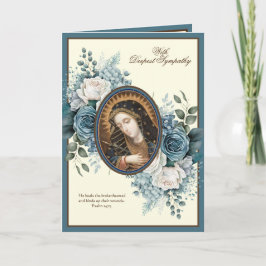 Sympathie Katholieke Maagd Maria Blauwe Bloemen Kaart