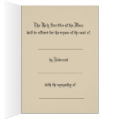 Sympathie Katholieke Requiem Mis Offerkaart (Binnen (Rechts))