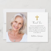 Sympathie Kruisfoto begrafenis Bedankkaart (Voorkant)