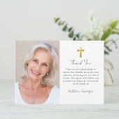 Sympathie Kruisfoto begrafenis Bedankkaart (Staand voorkant)