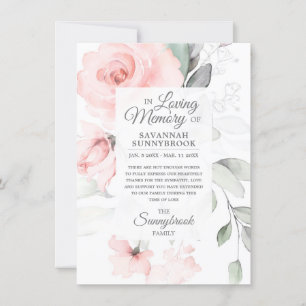 Sympathie liefhebbend geheugen Roze Rose Floral DA Bedankkaart