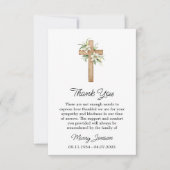 Sympathie Lily Cross Uitvaart Dank je kaart (Voorkant)