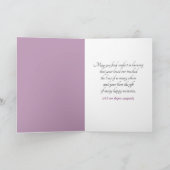 Sympathie Lily van The Valley en Lila boeket Kaart (Binnen)