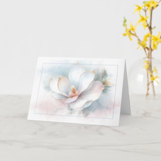 Sympathie Magnolia Bloem Abstract Kaart (Gele Bloem)