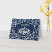 Sympathie Mandarin Chinees Waterlily Blue en White Kaart (Gele Bloem)
