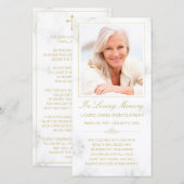Sympathie Marble Gold Script Cross Photo Prayer (Voorkant / Achterkant)